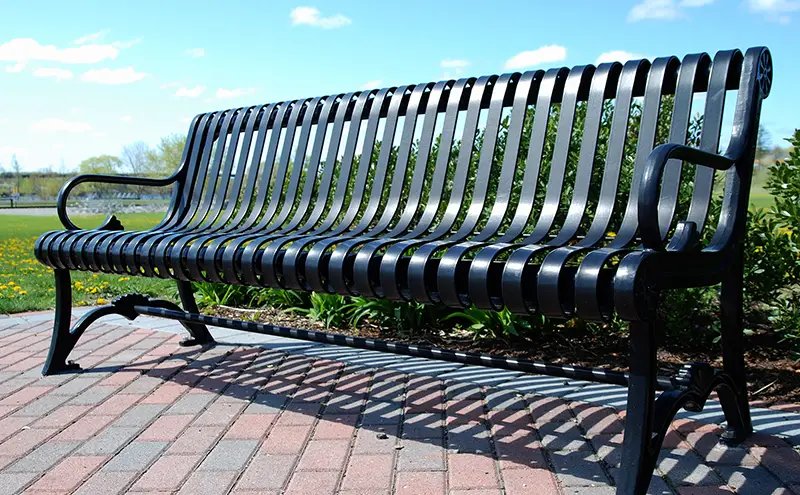 Zero Rust applied on iron park bench